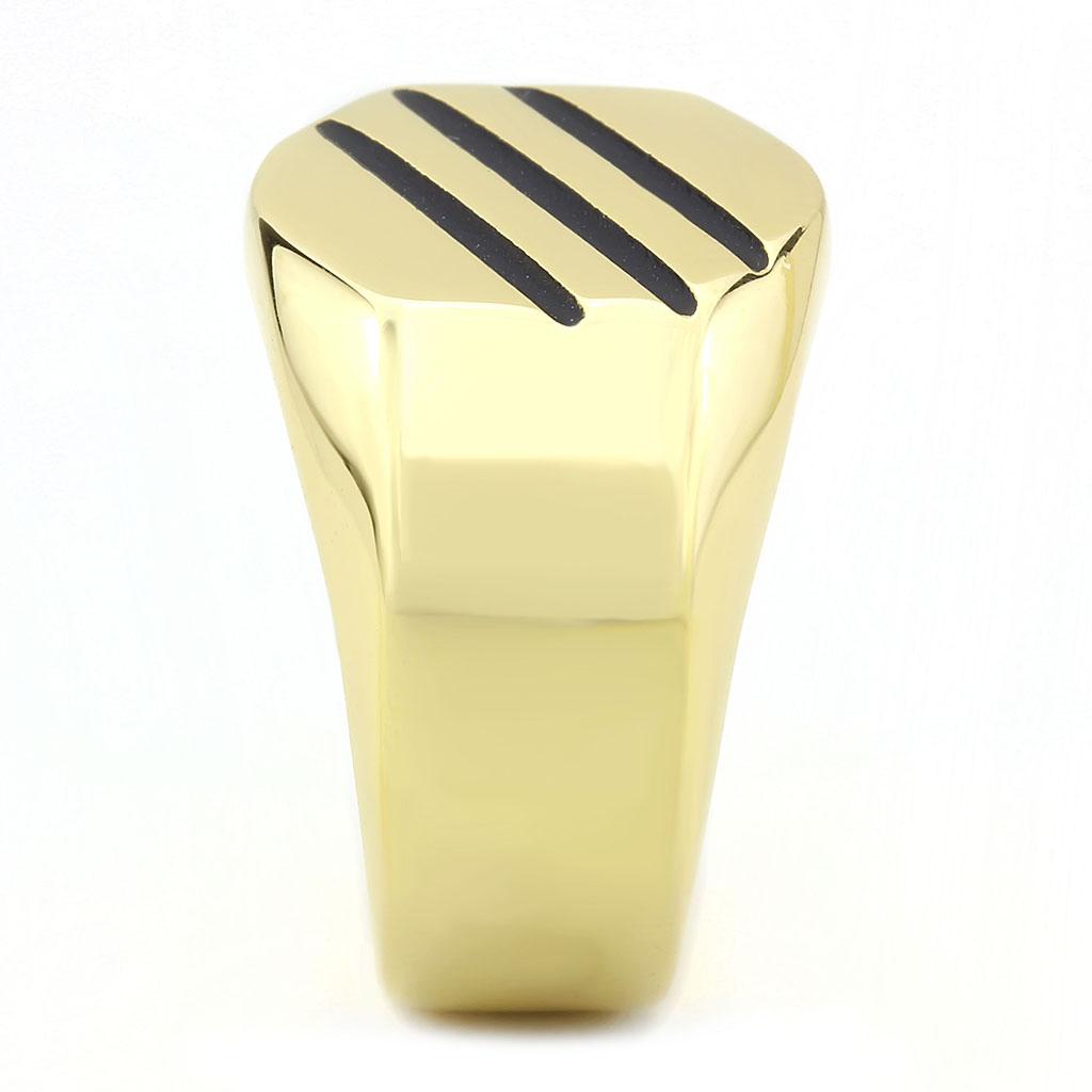 IP Gold(Ion Plating) Stainless Steel Ring with No Stone