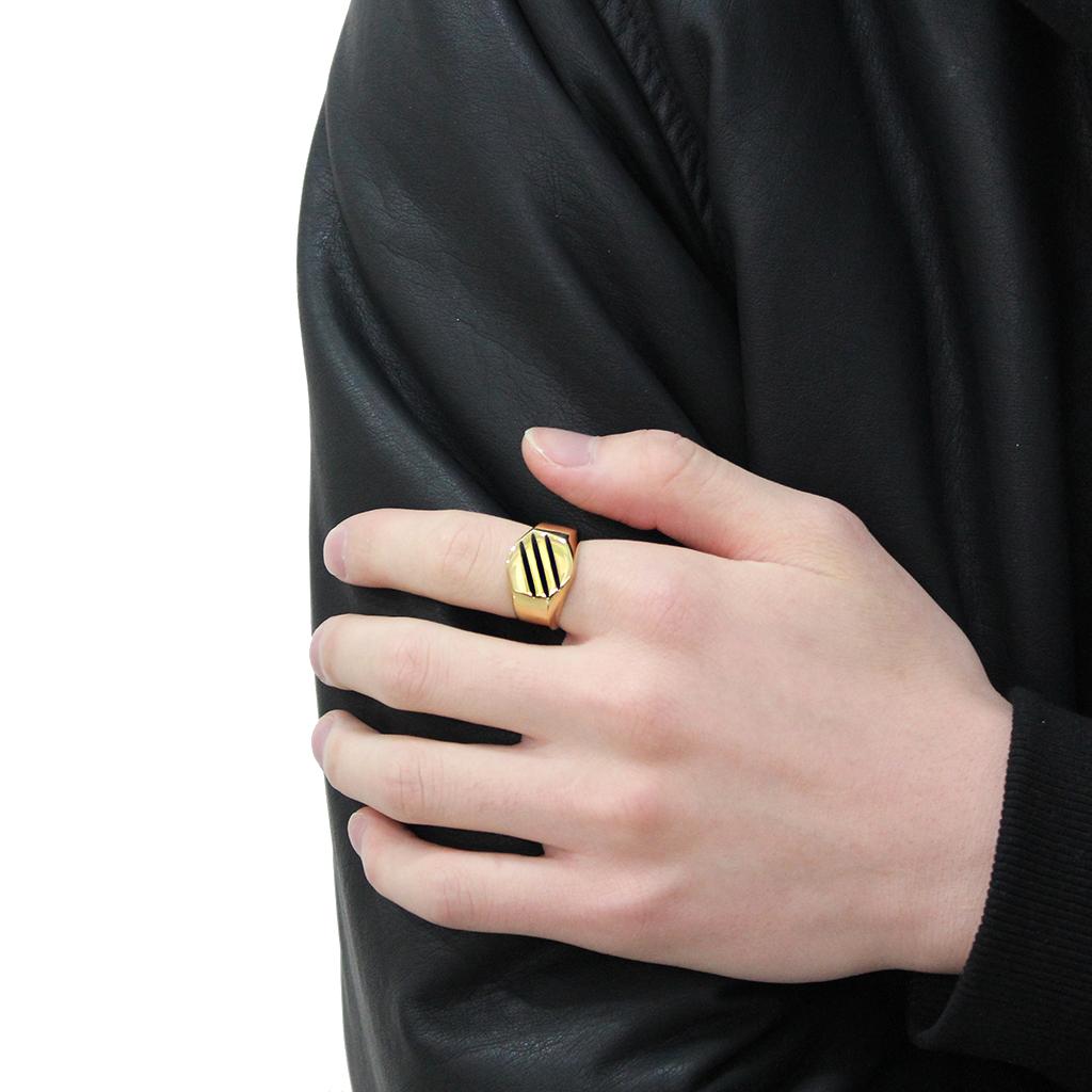 IP Gold(Ion Plating) Stainless Steel Ring with No Stone