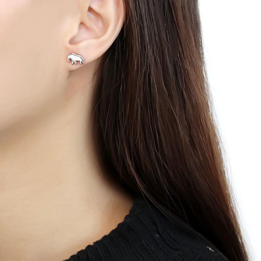 High polished (no plating) Stainless Steel Earrings with No Stone