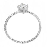 No Plating Stainless Steel Ring with AAA Grade CZ  in Clear