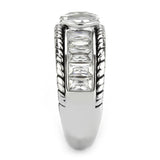 No Plating Stainless Steel Ring with AAA Grade CZ  in Clear