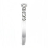 No Plating Stainless Steel Ring with AAA Grade CZ  in Clear