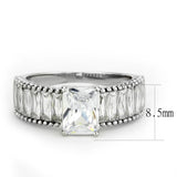 No Plating Stainless Steel Ring with AAA Grade CZ  in Clear