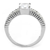 No Plating Stainless Steel Ring with AAA Grade CZ  in Clear