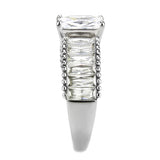 No Plating Stainless Steel Ring with AAA Grade CZ  in Clear
