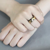 IP Gold+ IP Black (Ion Plating) Stainless Steel Ring with No Stone