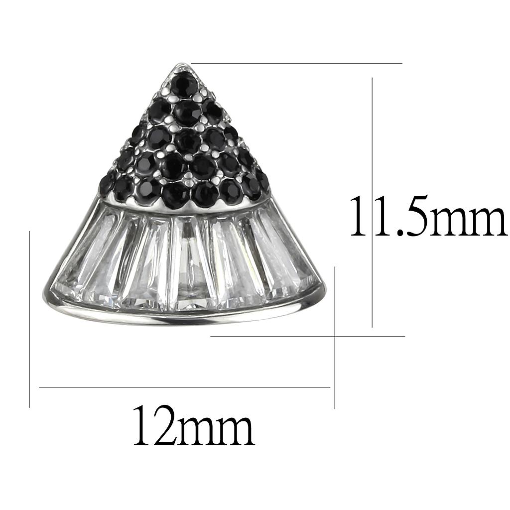 No Plating Stainless Steel Earrings with AAA Grade CZ  in Clear