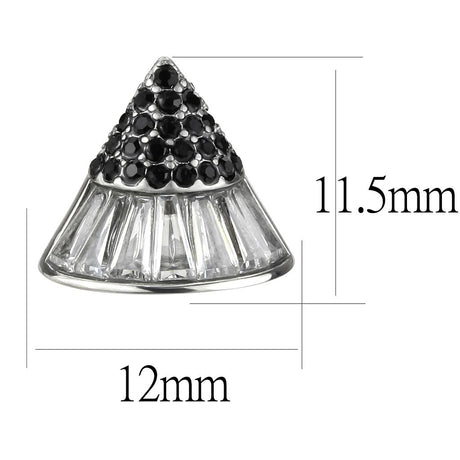 No Plating Stainless Steel Earrings with AAA Grade CZ  in Clear