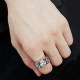 High polished (no plating) Stainless Steel Ring with AAA Grade CZ  in Clear
