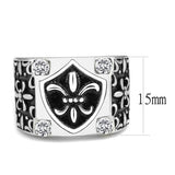 High polished (no plating) Stainless Steel Ring with AAA Grade CZ  in Clear