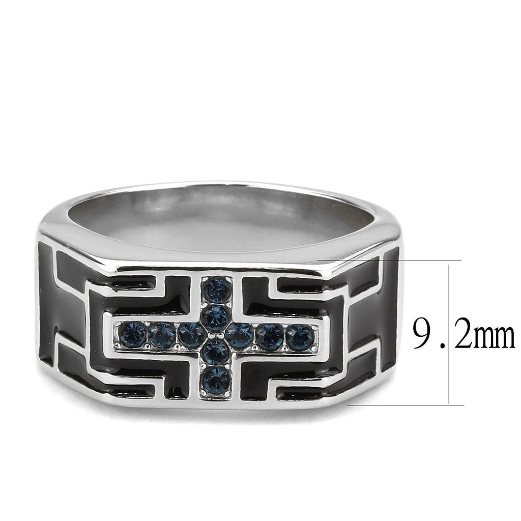 High polished (no plating) Stainless Steel Ring with Top Grade Crystal  in Montana