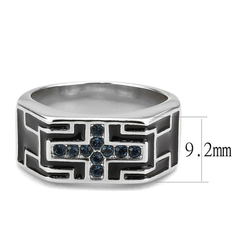 High polished (no plating) Stainless Steel Ring with Top Grade Crystal  in Montana