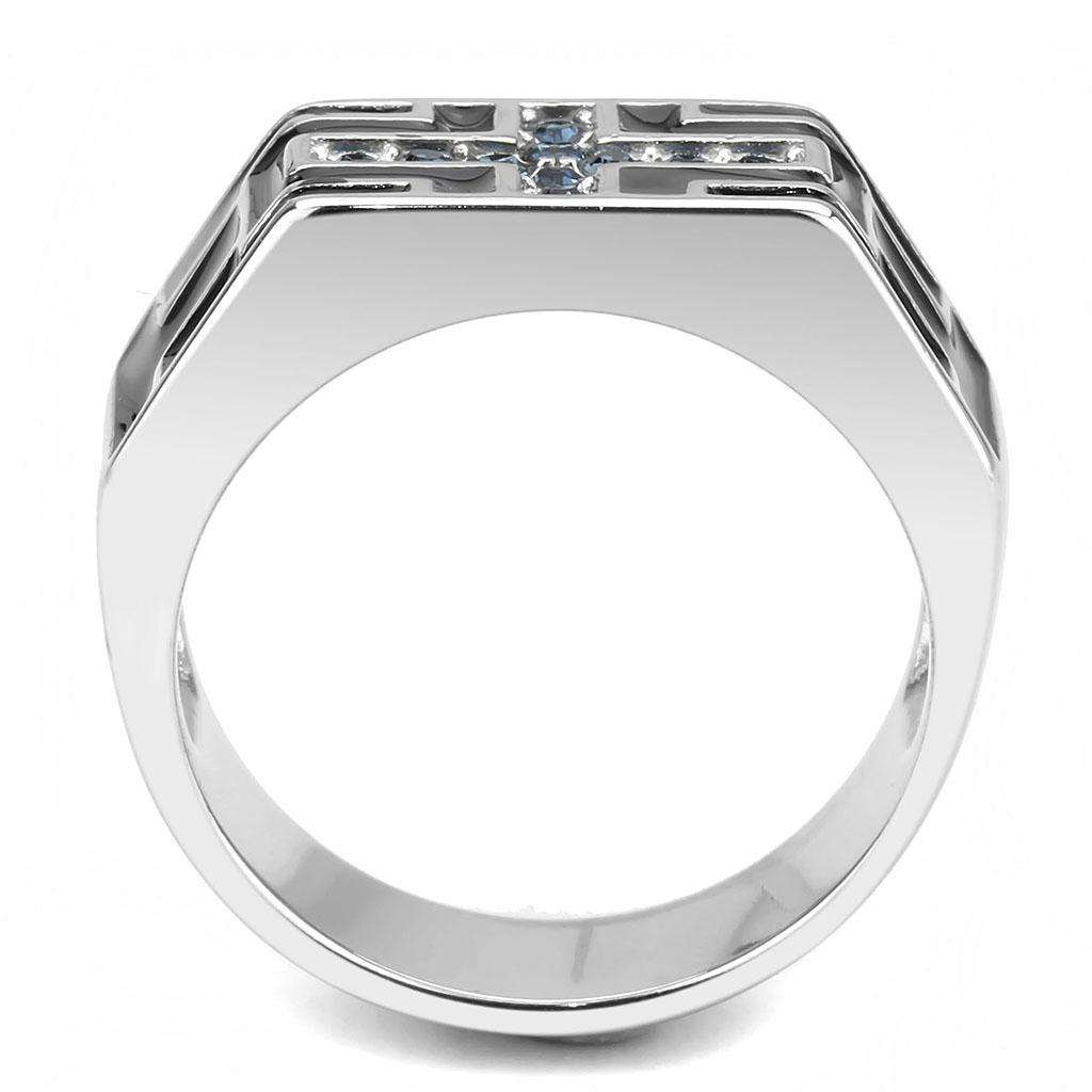 High polished (no plating) Stainless Steel Ring with Top Grade Crystal  in Montana