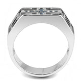 High polished (no plating) Stainless Steel Ring with Top Grade Crystal  in Montana