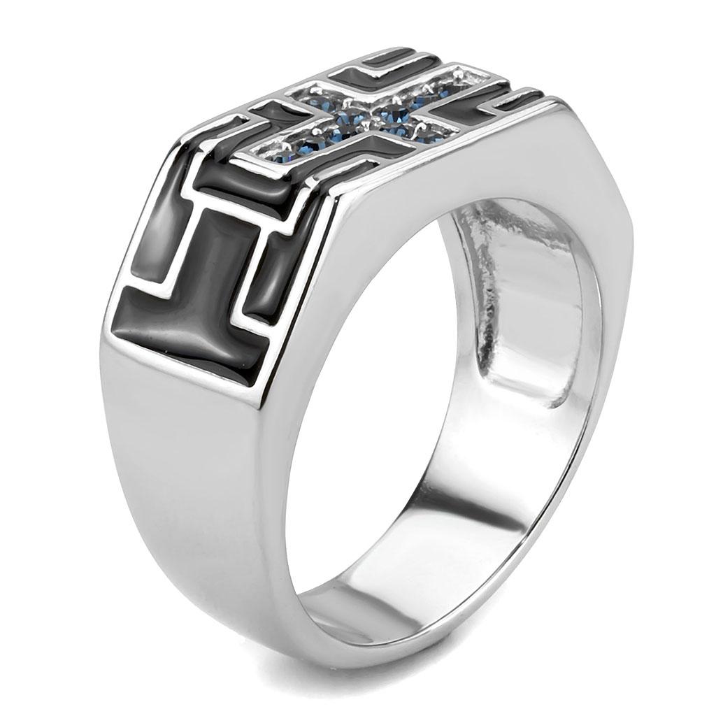 High polished (no plating) Stainless Steel Ring with Top Grade Crystal  in Montana