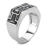 High polished (no plating) Stainless Steel Ring with Top Grade Crystal  in Montana