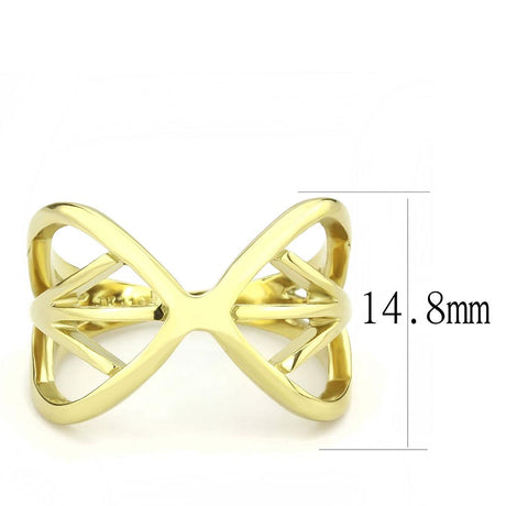 IP Gold(Ion Plating) Stainless Steel Ring with No Stone