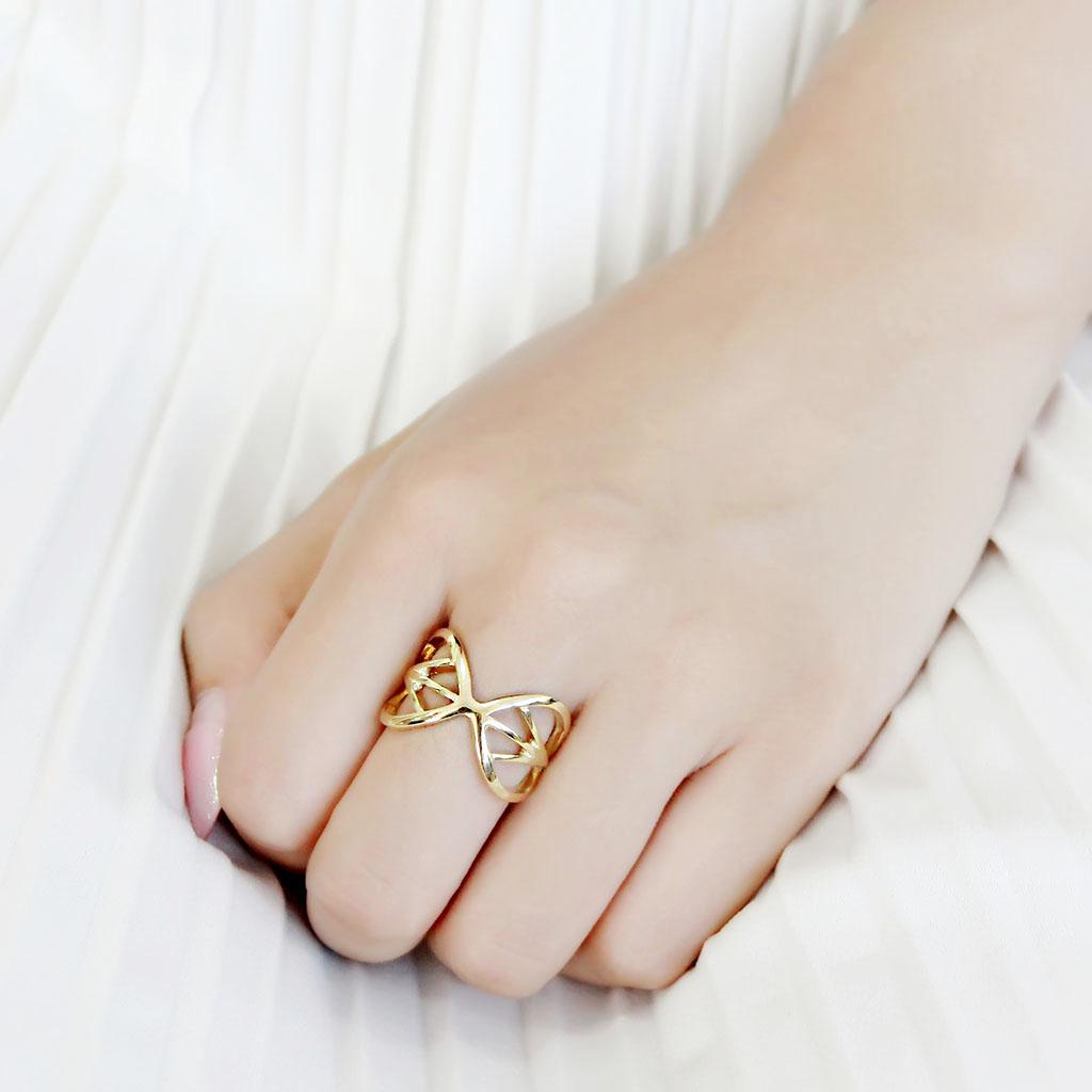 IP Gold(Ion Plating) Stainless Steel Ring with No Stone