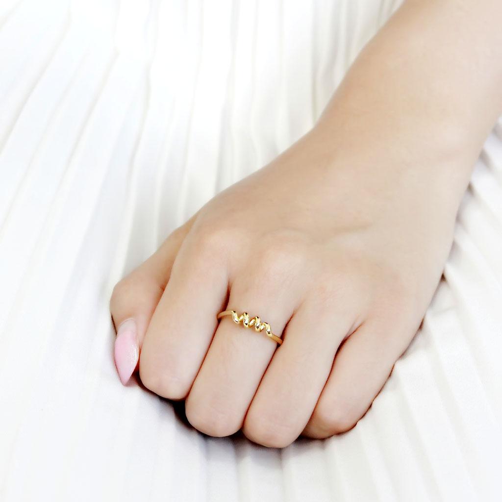 IP Gold(Ion Plating) Stainless Steel Ring with No Stone