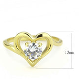 IP Gold(Ion Plating) Stainless Steel Ring with AAA Grade CZ  in Clear