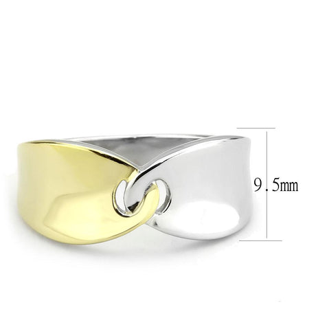 Two-Tone IP Gold (Ion Plating) Stainless Steel Ring with No Stone