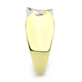 Two-Tone IP Gold (Ion Plating) Stainless Steel Ring with No Stone