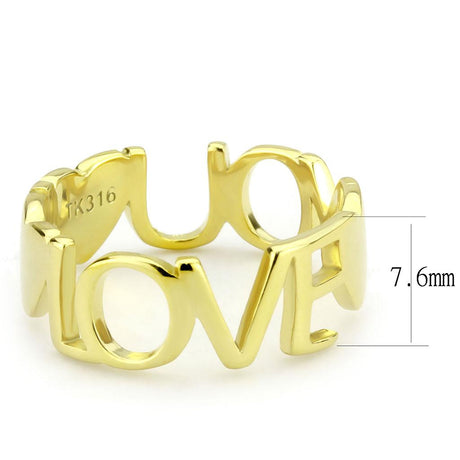 IP Gold(Ion Plating) Stainless Steel Ring with No Stone