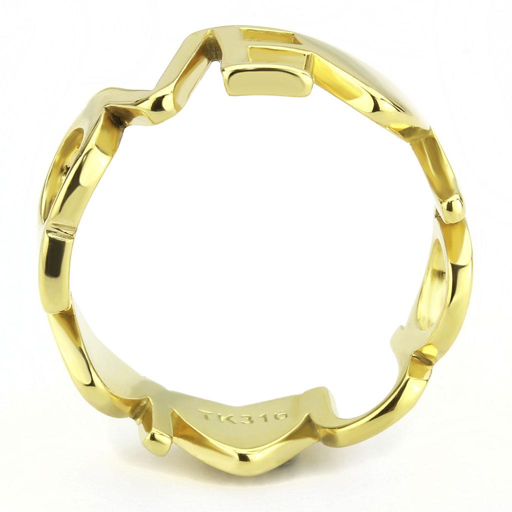 IP Gold(Ion Plating) Stainless Steel Ring with No Stone