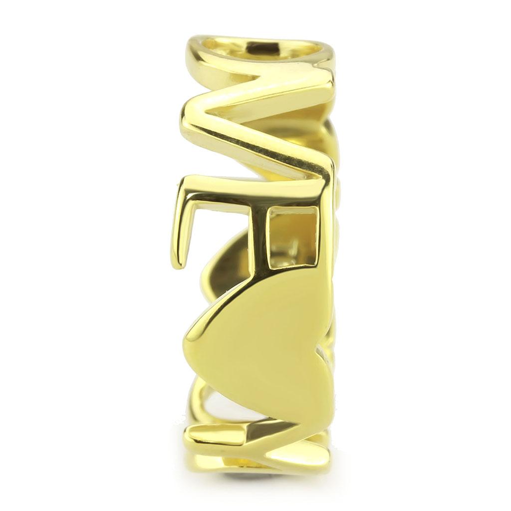 IP Gold(Ion Plating) Stainless Steel Ring with No Stone