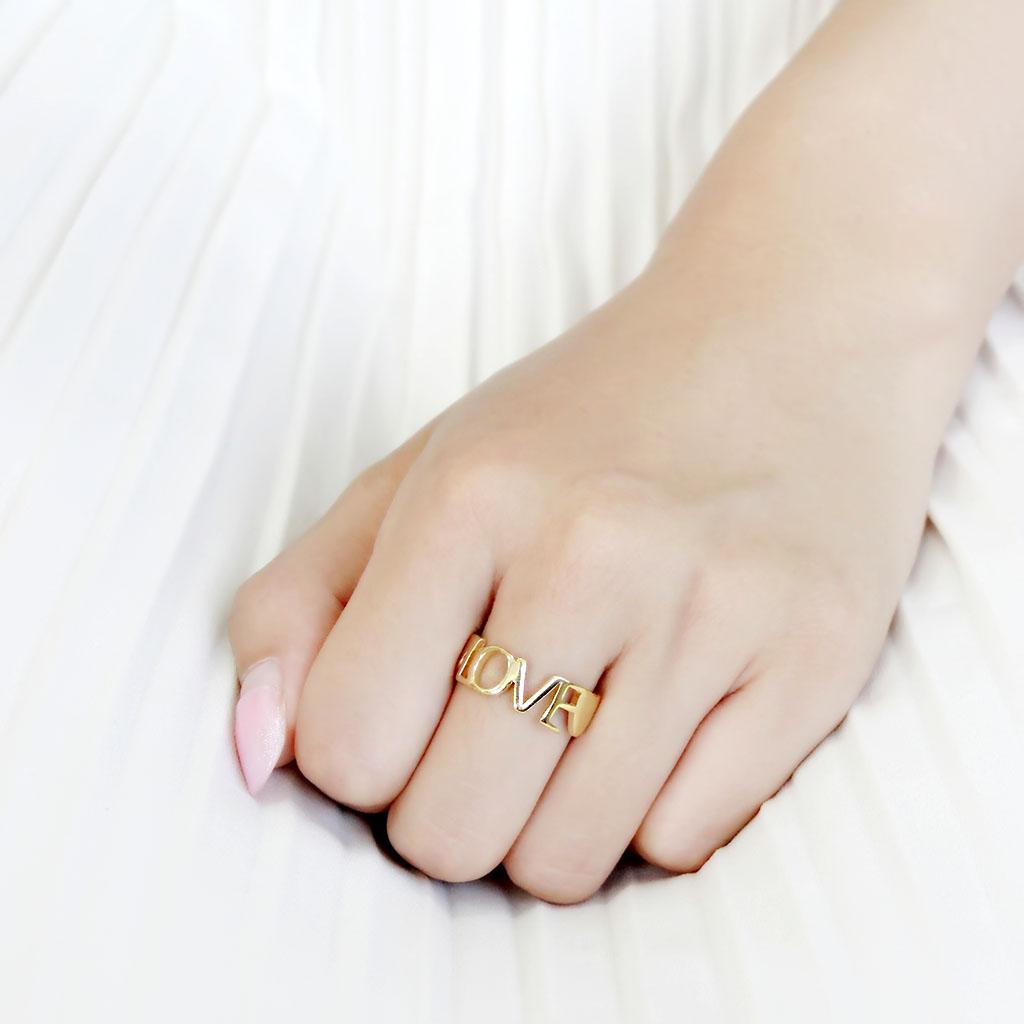 IP Gold(Ion Plating) Stainless Steel Ring with No Stone