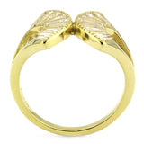 IP Gold(Ion Plating) Stainless Steel Ring with AAA Grade CZ  in Clear