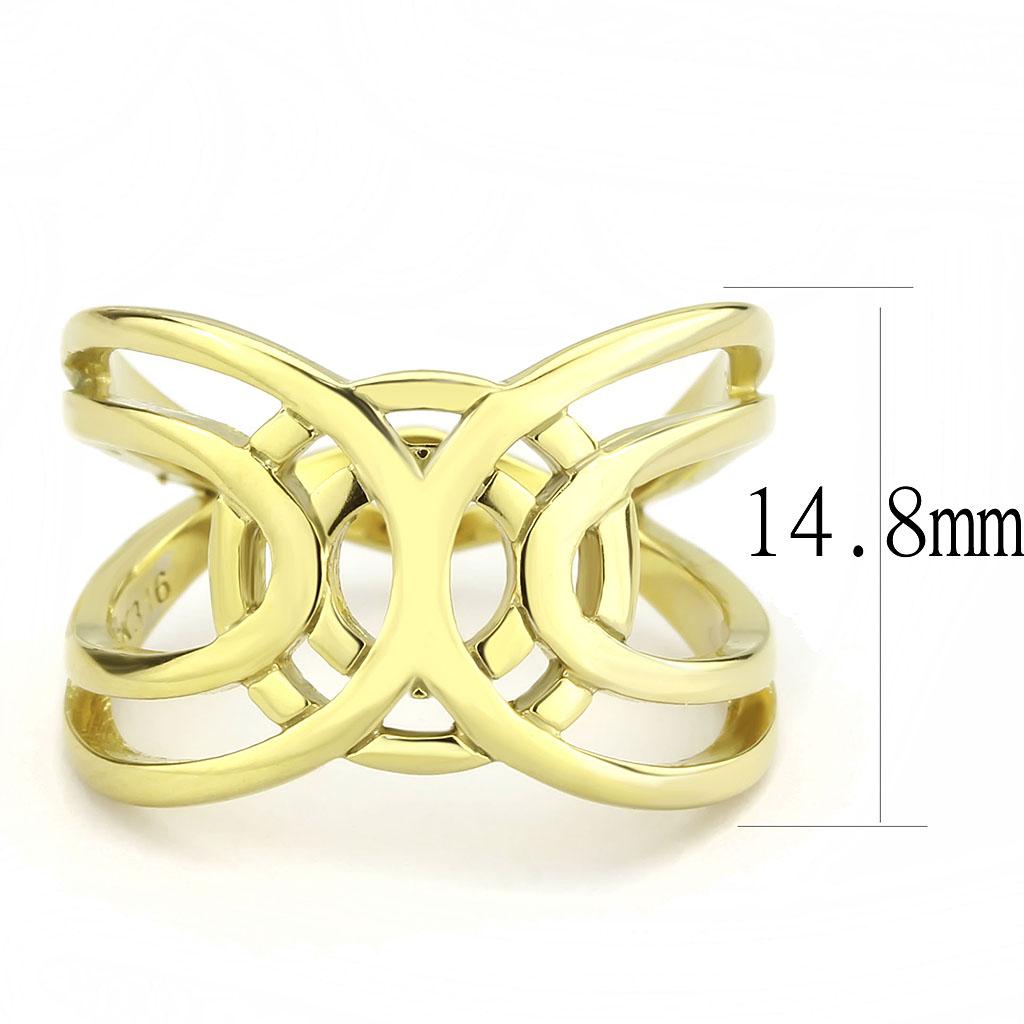 IP Gold(Ion Plating) Stainless Steel Ring with No Stone