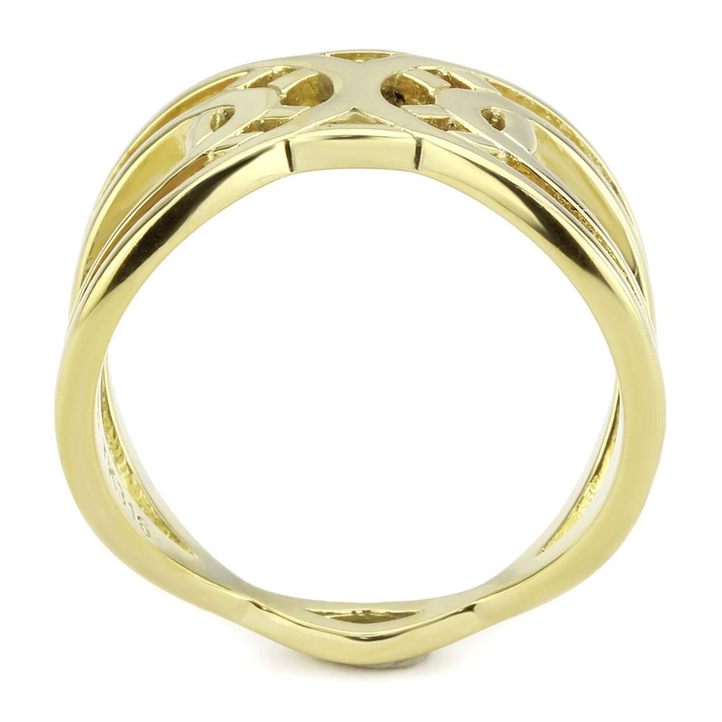 IP Gold(Ion Plating) Stainless Steel Ring with No Stone