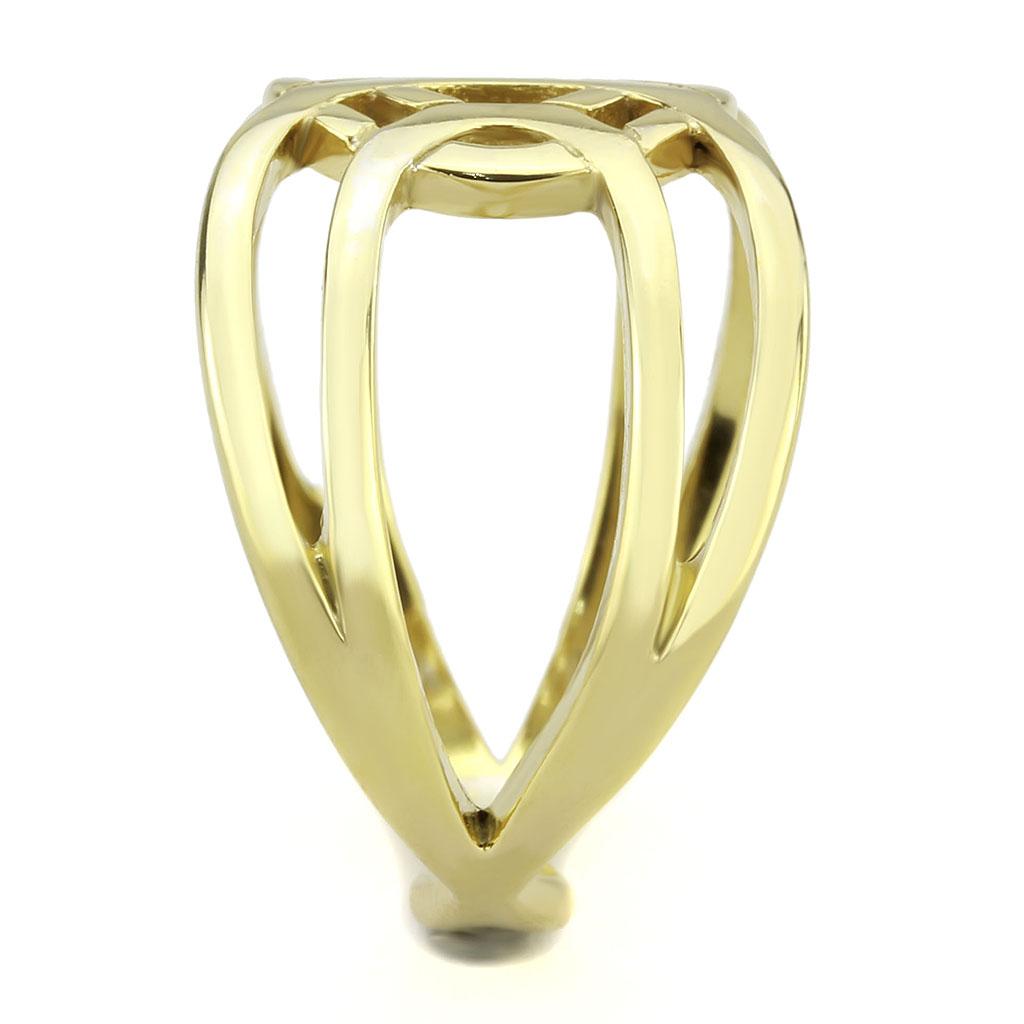 IP Gold(Ion Plating) Stainless Steel Ring with No Stone