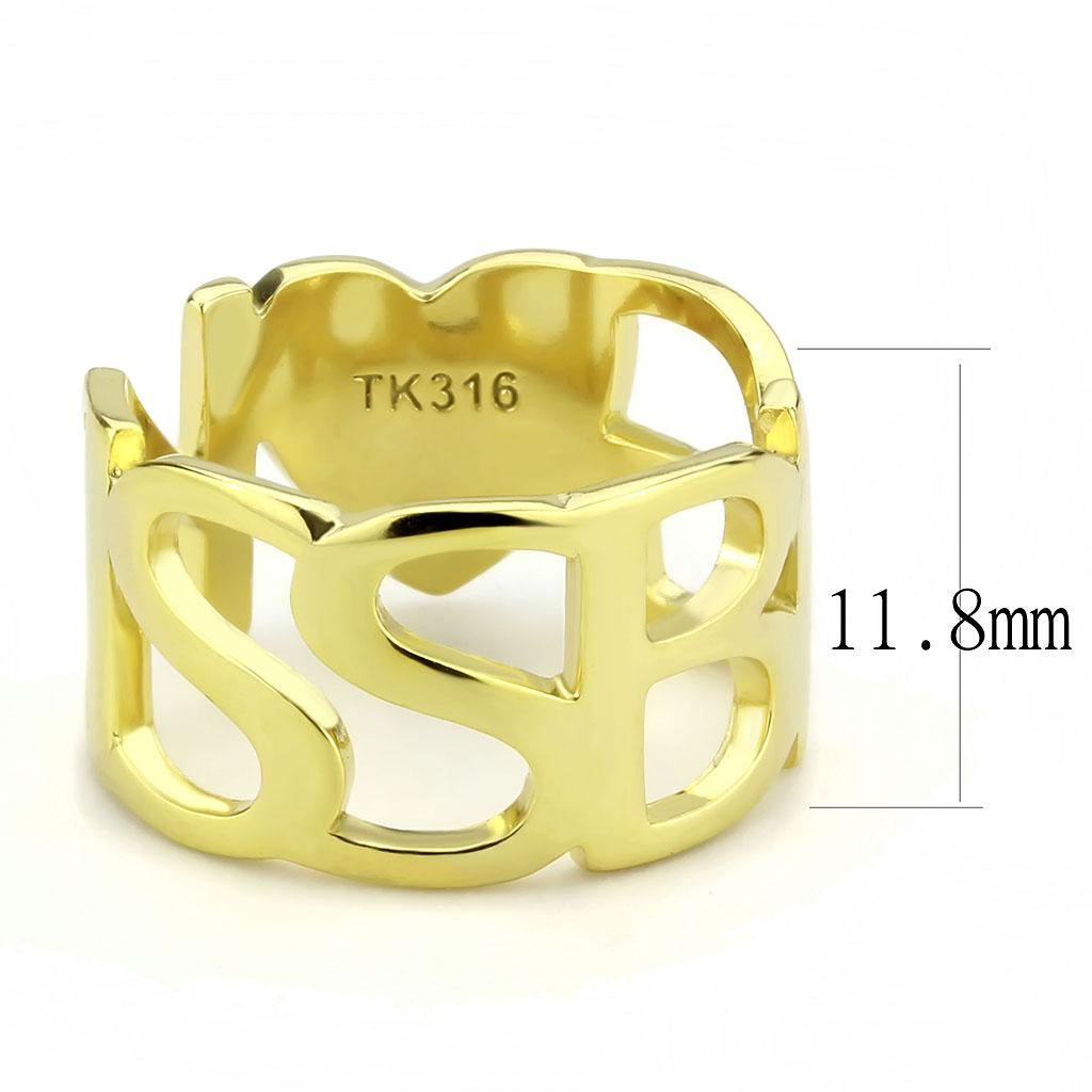 IP Gold(Ion Plating) Stainless Steel Ring with No Stone