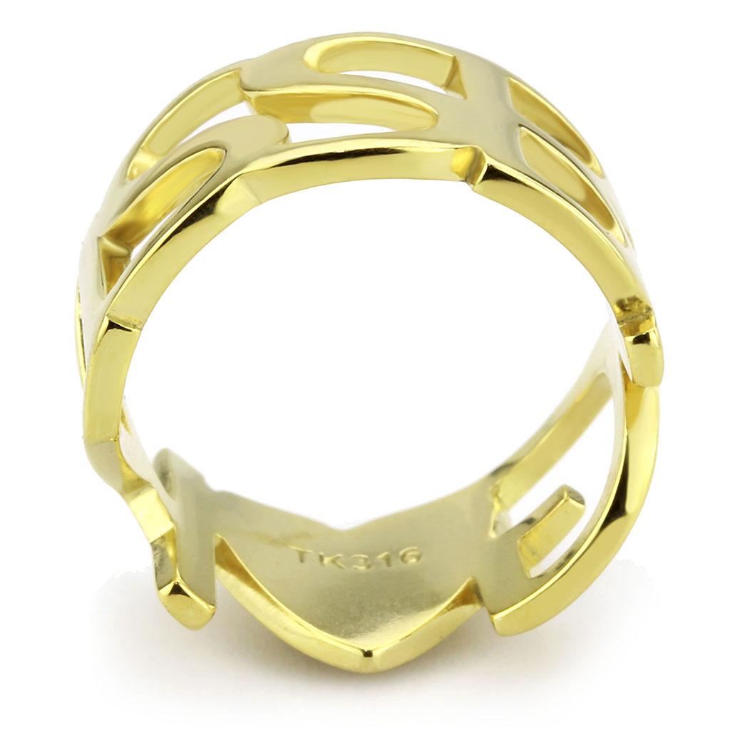 IP Gold(Ion Plating) Stainless Steel Ring with No Stone