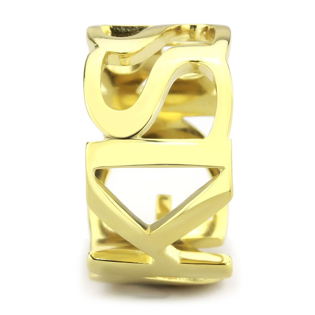 IP Gold(Ion Plating) Stainless Steel Ring with No Stone