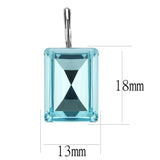 High polished (no plating) Stainless Steel Earrings with Top Grade Crystal  in Sea Blue