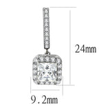 High polished (no plating) Stainless Steel Earrings with AAA Grade CZ  in Clear