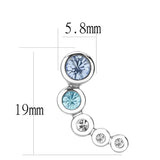 High polished (no plating) Stainless Steel Earrings with Top Grade Crystal  in Light Sapphire