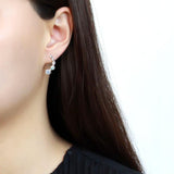 High polished (no plating) Stainless Steel Earrings with Top Grade Crystal  in Light Sapphire