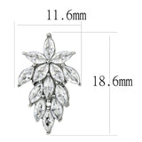 High polished (no plating) Stainless Steel Earrings with AAA Grade CZ  in Clear