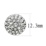 High polished (no plating) Stainless Steel Earrings with Top Grade Crystal  in Clear