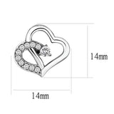High polished (no plating) Stainless Steel Earrings with AAA Grade CZ  in Clear