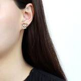 High polished (no plating) Stainless Steel Earrings with AAA Grade CZ  in Clear