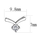 High polished (no plating) Stainless Steel Earrings with AAA Grade CZ  in Clear