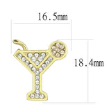 IP Gold(Ion Plating) Stainless Steel Earrings with Top Grade Crystal  in Silk