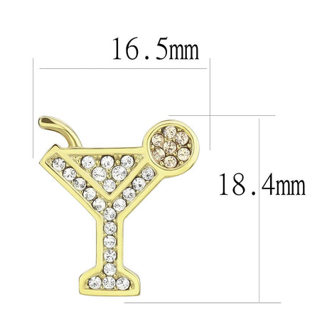 IP Gold(Ion Plating) Stainless Steel Earrings with Top Grade Crystal  in Silk