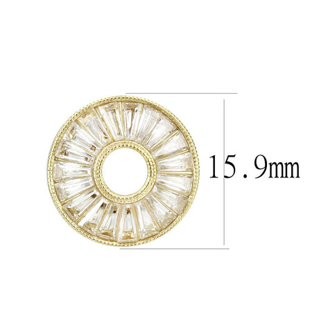 IP Gold(Ion Plating) Stainless Steel Earrings with AAA Grade CZ  in Clear