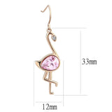 IP Rose Gold(Ion Plating) Stainless Steel Earrings with AAA Grade CZ  in Rose